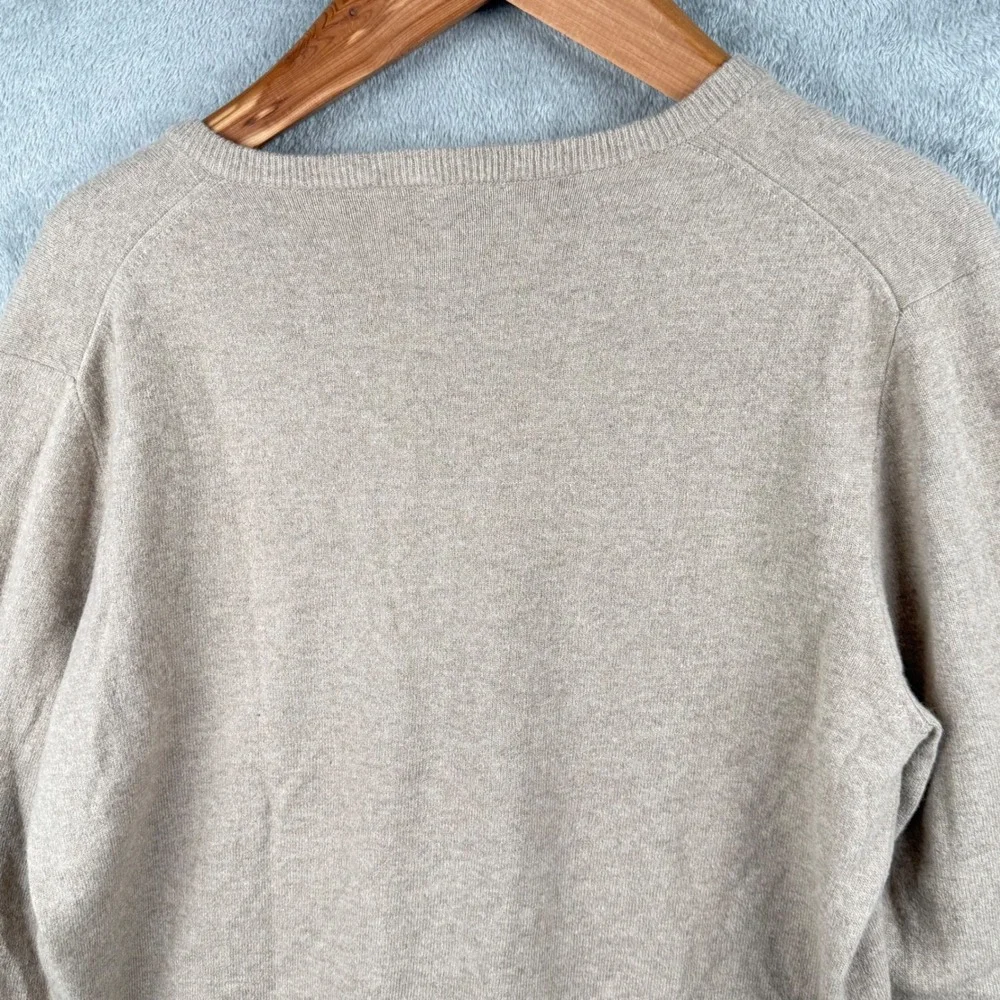 J.Crew Rabbit Hair Sweater Mens M Taupe Luxury V-Neck‎ Preppy Closet Staple